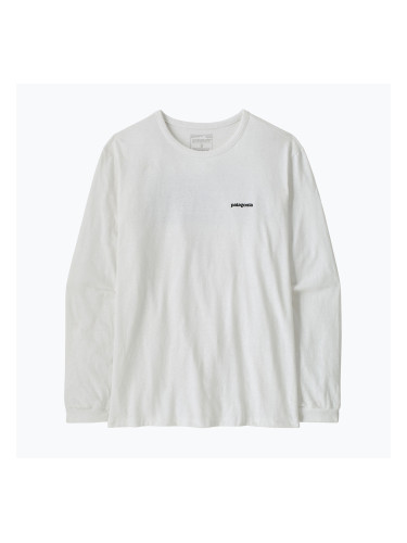 Дамска блуза с дълъг ръкав Patagonia P-6 Logo Responsibili-Tee LS fiber white
