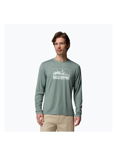 Мъжка блуза с дълъг ръкав  Columbia Parsons Point LS Graphic Tee sedona sage heather framed peakscape