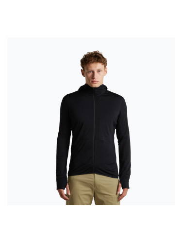 Мъжки суитшърт за трекинг Icebreaker Merino 200 Realfleece Descender Half Zip Hoodie black