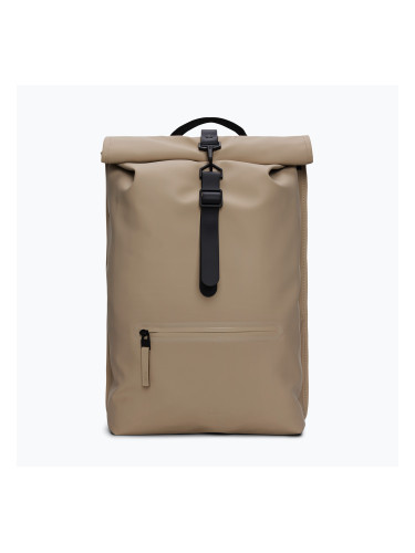 Градска раница Rains Rucksack Rolltop Beige
