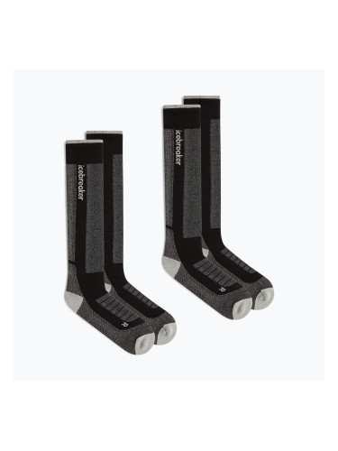 Мъжки скиорски чорапи Icebreaker Merino Ski+ Medium OTC 2 Pack black/ether/graphite