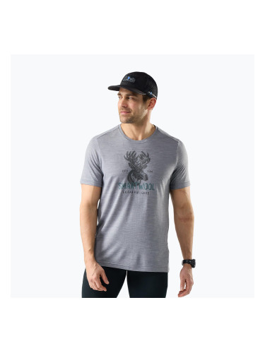 Мъжка тениска Smartwool Moose Mode Active Graphic Tee SS light gray heather