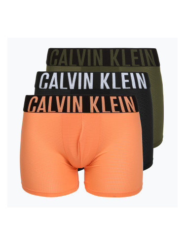 Мъжки боксерки Calvin Klein LV00NB4665 Boxer Brief black/olive night/orange frosting