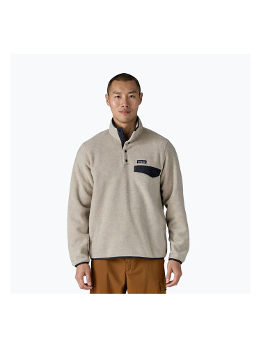 Мъжки потник Patagonia LW Synch Snap-T P/O oatmeal heather w/smolder blue trekking sweatshirt