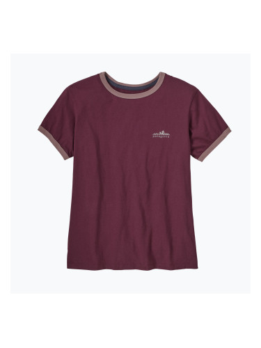 Дамска тениска Patagonia Fitz Roy Foothills Ringer Tee berry fig