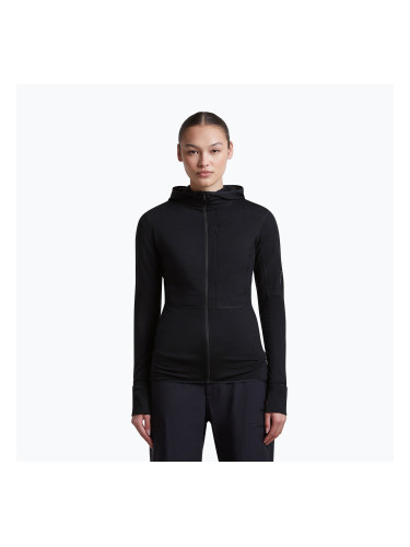 Дамски суитшърт за трекинг Icebreaker Merino 200 Realfleece Descender Half Zip Hoodie black