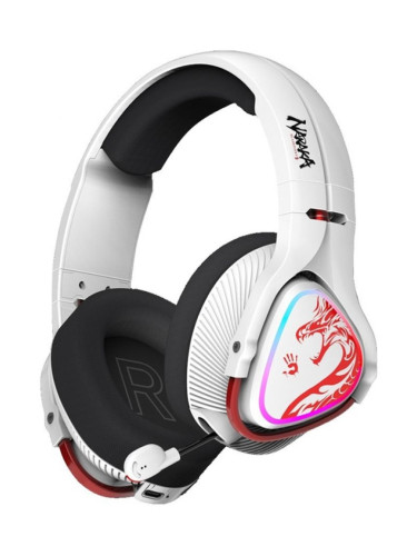  Гейминг слушалки A4Tech - Bloody MR720 Naraka, безжични, бели