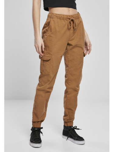 Дамски панталон в бежово от Urban Classics Ladies High Waist Cargo Jogging 