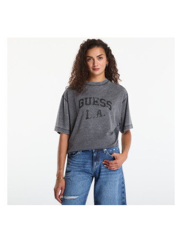 Тениска Guess Ss Cn Burnout Oversize Tee Jet Black Devore XS