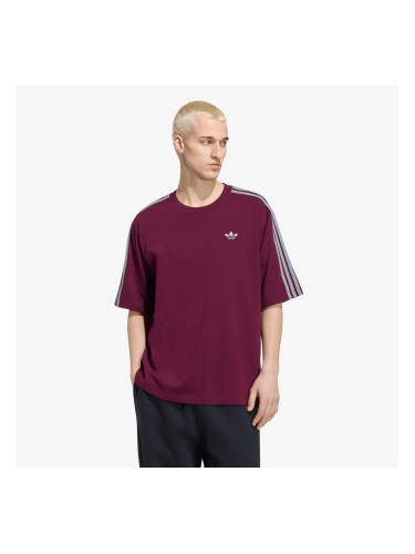 Тениска adidas Adicolor 3-stripes Oversized Tee Maroon S