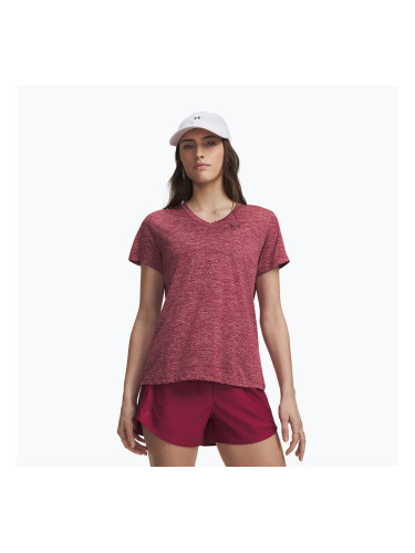 Дамска тренировъчна тениска Under Armour Tech V-Twist claret/ox blood