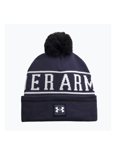 Мъжка зимна шапка Under Armour Halftime Pom Beanie midnight navy/white/white