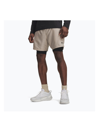Мъжки тренировъчни шорти Under Armour Vanish Woven 2.0 2IN1 Shorts timberwolf taupe/black