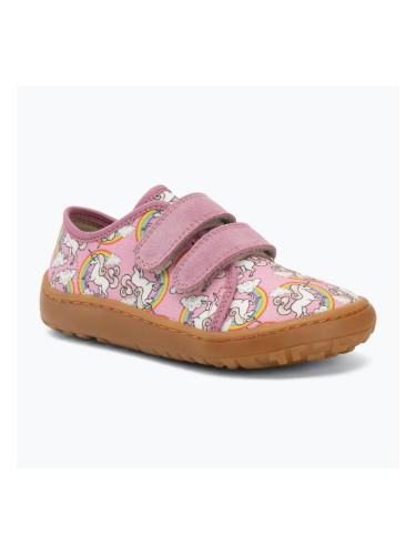 Детски обувки barefoot Froddo Canvas white/pink