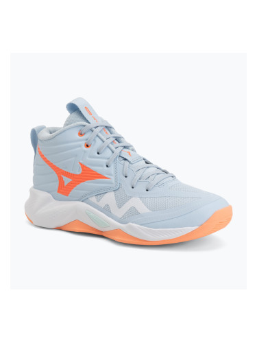 Дамски обувки за волейбол Mizuno Wave Momentum Pro Mid blue finch/lava orange/flamingo coral