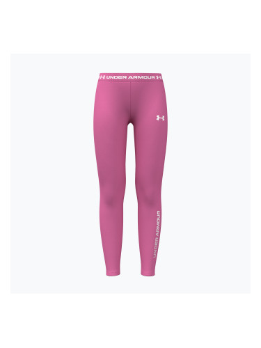 Детски клин Under Armour HeatGear Branded Leggings pink frenzy/white