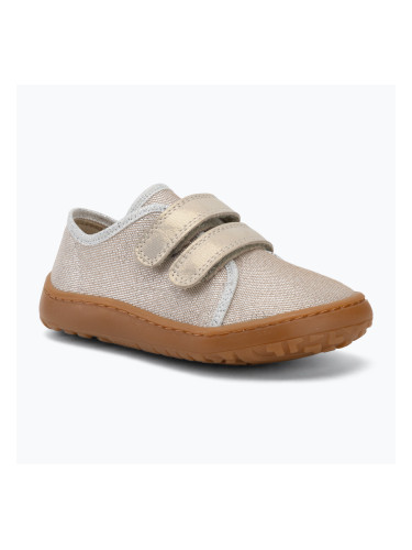 Детски обувки barefoot Froddo Canvas gold shine