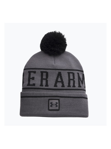 Мъжка зимна шапка Under Armour Halftime Pom Beanie castlerock/black/black