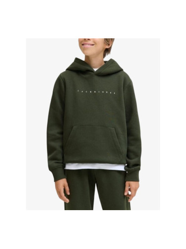 JACK&JONES Jjestar JJ Sweat Hood Noos JNR Green