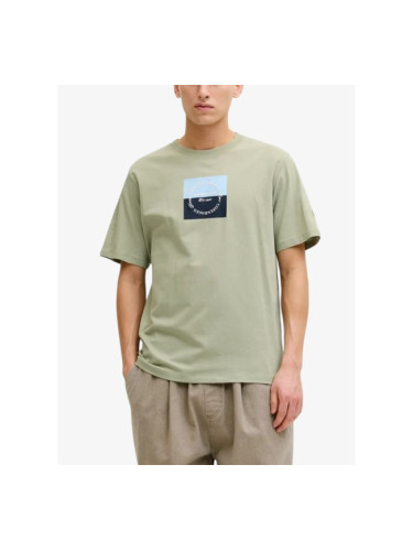 JACK&JONES Jorcatskills Square Branding Tee SSCN LN Green