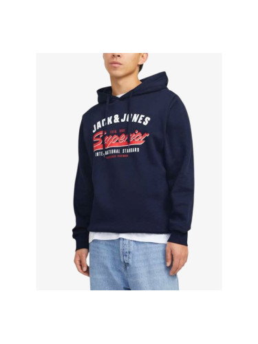 JACK&JONES JJelogo Sweat Hood 2 Col 24/25 Noos Navy