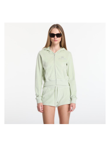 Суитшърт Sporty & Rich Juicy Script Velour Zip Hoodie Sage S