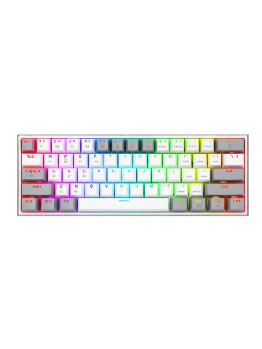  Механична клавиатура Redragon - Fizz Pro K616, безжична, Red, бяла/сива