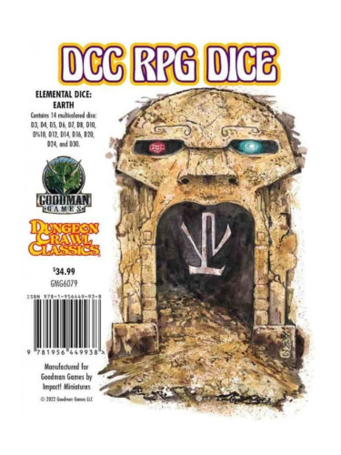  Комплект зарове Goodman Games - Dungeon Crawl Classics RPG: Elemental Dice Set - Earth (14 бр.)