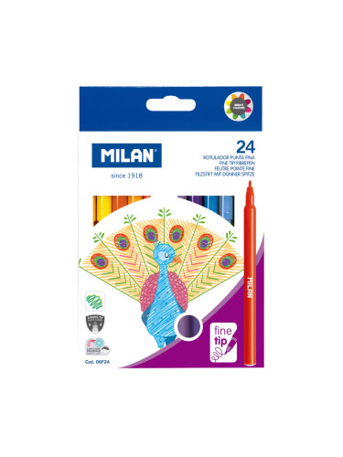 Флумастери MILAN Fine 06F24 24 цвята