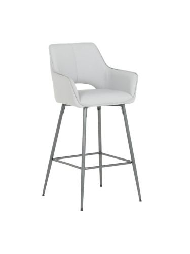 Бар стол TELFORD 2 силиконова кожа - сив 67