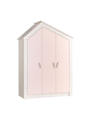 Трикрилен гардероб Sonata Pink House, Височина 207 см