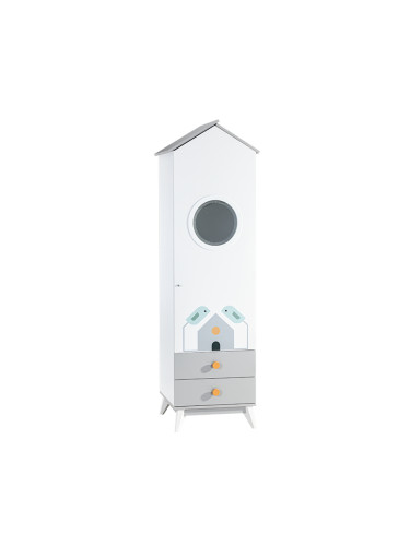 Еднокрилен гардероб Sonata Bird House, Къщичка,  Височина 220 см