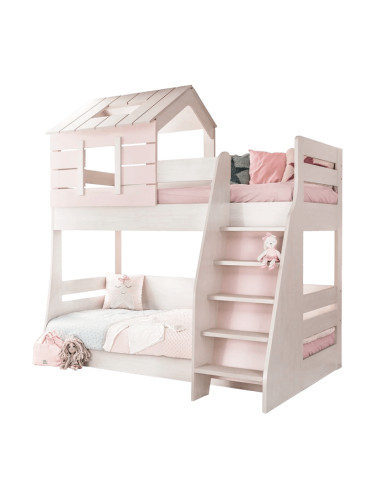 Двуетажно детско легло Sonata Pink House, Дясно, Без матрак
