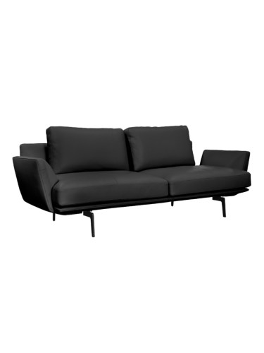 Кожен диван Sonata Gram Lux, Черен, Тройка, 215 см