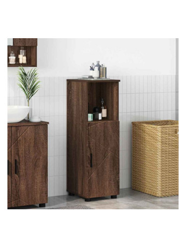 Sonata H Шкаф за баня с рафт Кафяв дъб 30 x 35 x 95 см Инженерно дърво