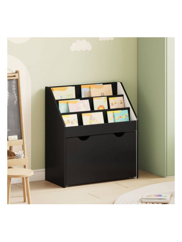 Sonata H Детска рафт за книги Черно 60 x 29,5 x 69 см Инженерно дърво