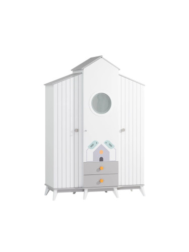 Трикрилен детски гардероб BIRD HOUSE