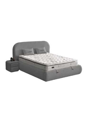 Тапицирана спалня с матрак FABER 160 х 200 - антрацит AN