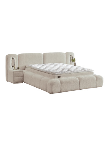Тапицирана спалня с матрак BUMBY LUX 160 x 200 - перла SY