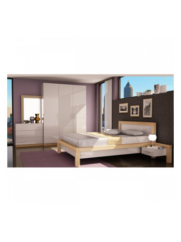 Спален комплект Флауър, бял гланц