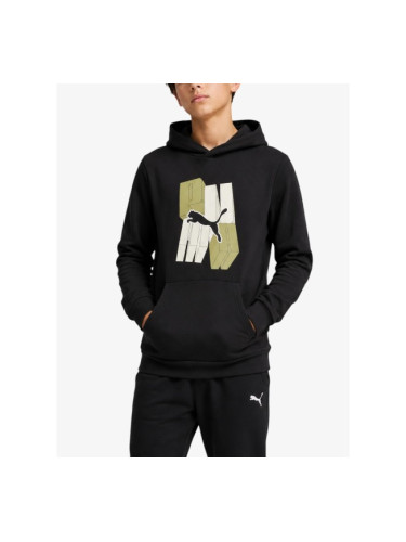 PUMA Ess Graphic Hoodie Black