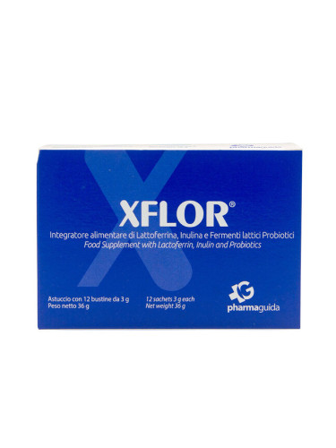 XFLOR®/ Лактоферин 100 mg + инулин и 13 млрд. активни пробиотици x 12 сашета, Pharmaguida