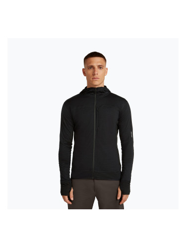 Мъжки суитшърт за трекинг Icebreaker Merino 300 Realfleece Descender Zip Hoodie black