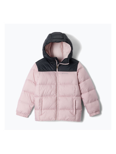 Детско ватирано яке Columbia Puffect Hooded Mineral Pink/Black
