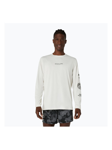 Мъжка блуза за бягане с дълъг ръкав Asics Fujitrail Logo Ls Top Cream