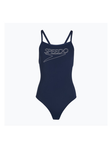 Детски цял бански костюм Speedo Endurance+ Logo Thinstrap peacoat