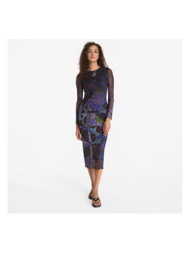 Облекло Desigual Leafs Lacroix Dress Blue L