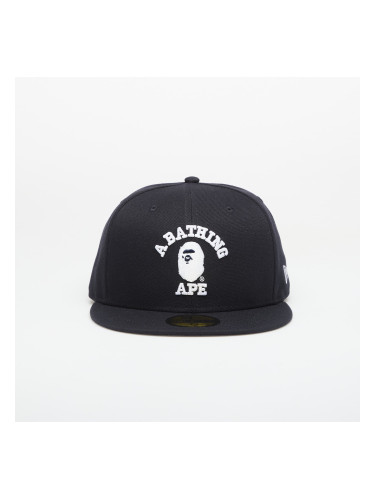 Шапка A BATHING APE Glow In The Dark College New Era 59fifty Navy L