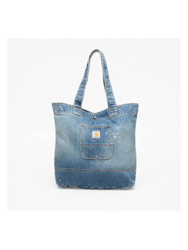 Чанта Carhartt WIP Denim Tote Blue Destroy Wash, Splatter Universal