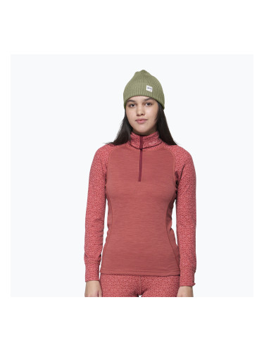 Дамски термоактивен суитшърт Devold Duo Active Merino 205 Zip Neck marsala